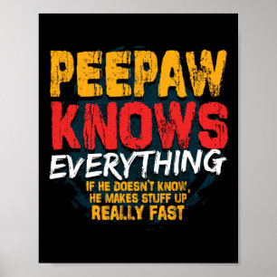 Bunnyaw Knows Everything Funny Bunnyaw Fathers Day Poster