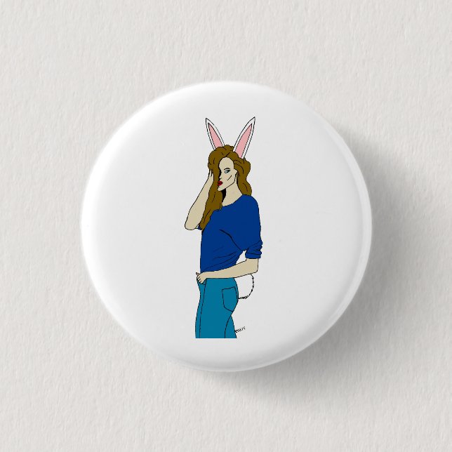 bunnygirl  3 cm round badge (Front)