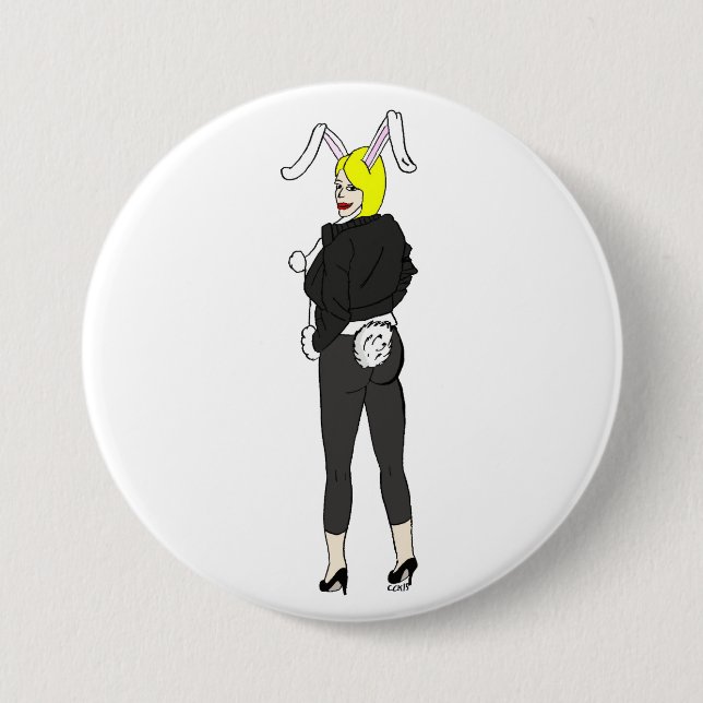 bunnygirl 7.5 cm round badge (Front)