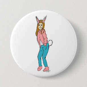 bunnygirl 7.5 cm round badge