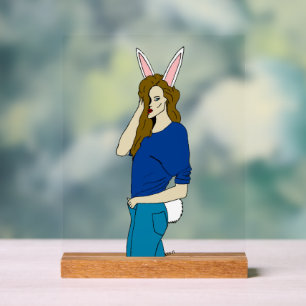 bunnygirl acrylic sign