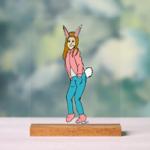 bunnygirl acrylic sign