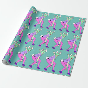 bunnygirl button wrapping paper