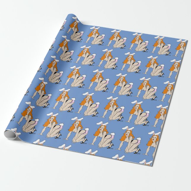 bunnygirl button wrapping paper (Unrolled)