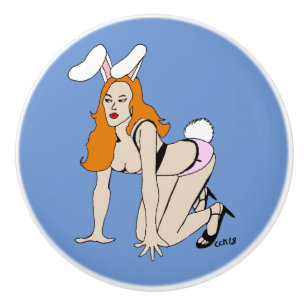 bunnygirl ceramic knob
