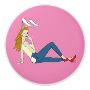 bunnygirl  ceramic knob