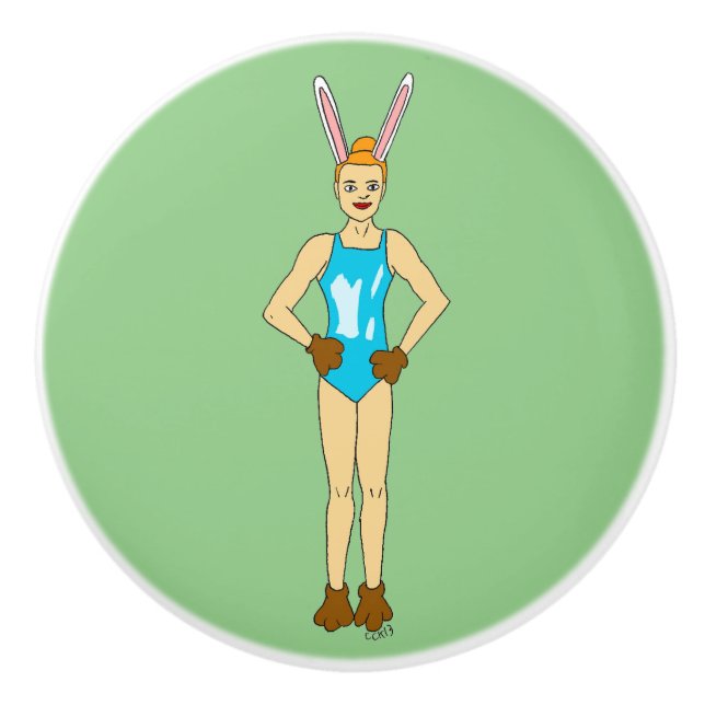 bunnygirl ceramic knob (Front)