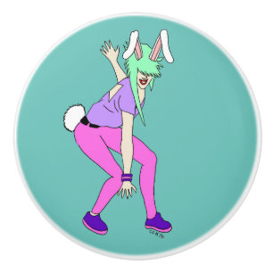 bunnygirl  ceramic knob