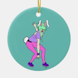 bunnygirl ceramic tree decoration