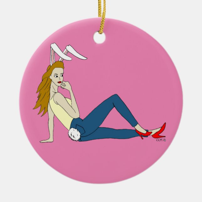 bunnygirl    ceramic tree decoration (Front)