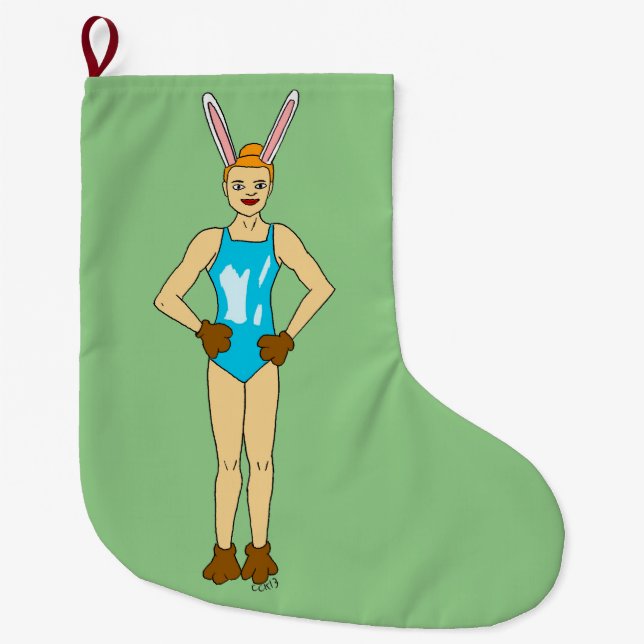 bunnygirl  large christmas stocking (Front)
