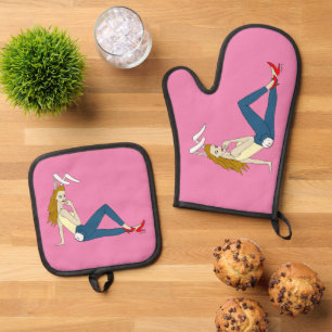 bunnygirl oven mitt & pot holder set
