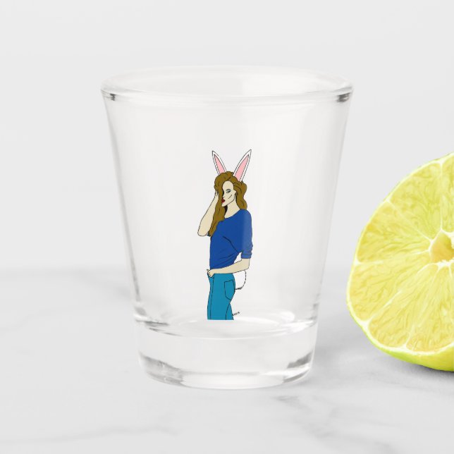 bunnygirl   shot glass (Front)