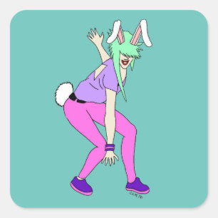 bunnygirl    square sticker