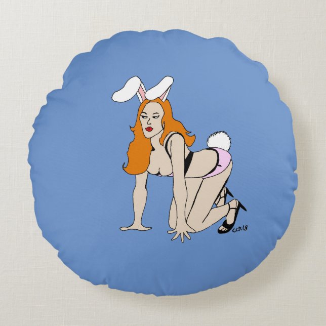bunnygirl   throw pillow (Front)