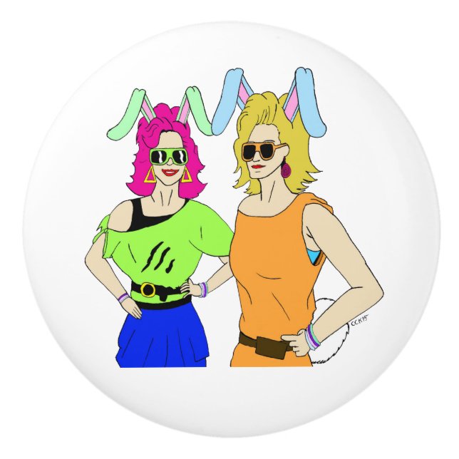 bunnygirls        ceramic knob (Front)