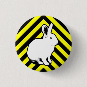 BunnyLuv Black, Yellow and Bunny Button