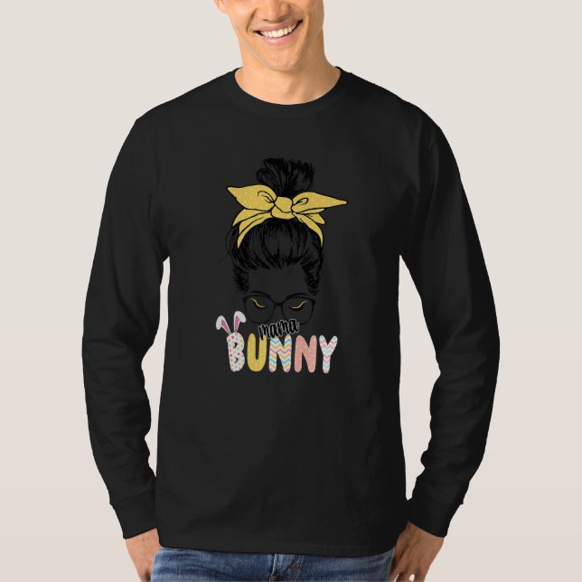 Bunnymama  Funny Easter Mama Bunny Ears Leopard Ra T-Shirt (Front)