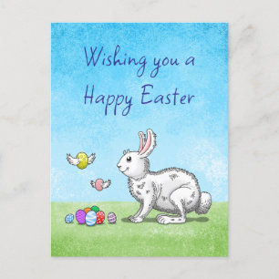 Bunny's Easter Eggs Holiday Postcard