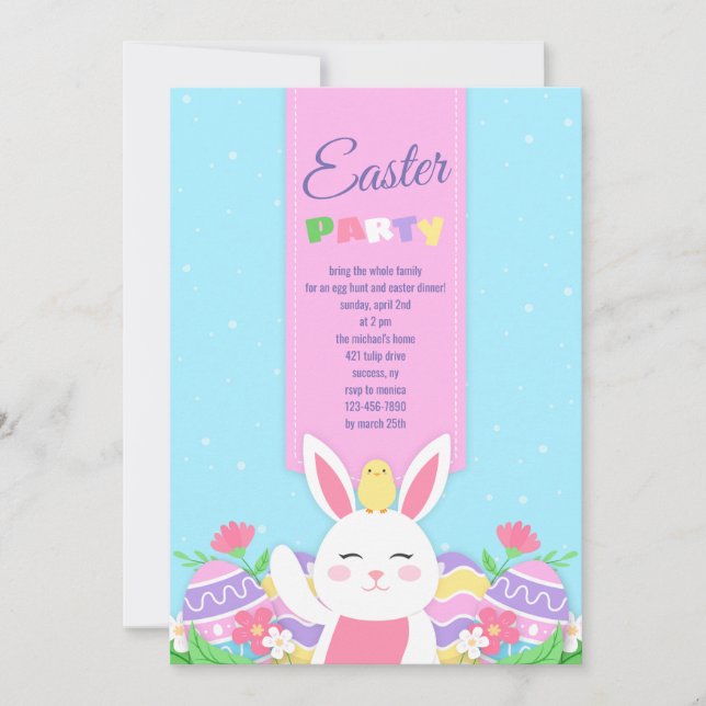 Bunny's Easter Party Invitation (Front)