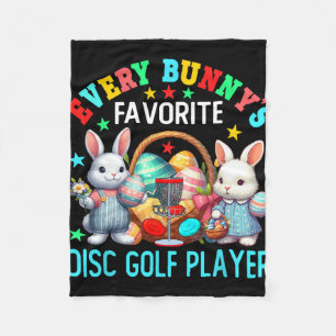 Bunny's Favourite Disc Golf Player Easter Bunnies  Fleece Blanket