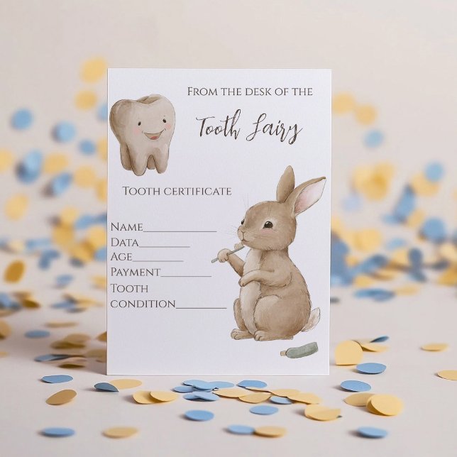 Bunny's  First Tooth Fairy Certificate (Creator Uploaded)