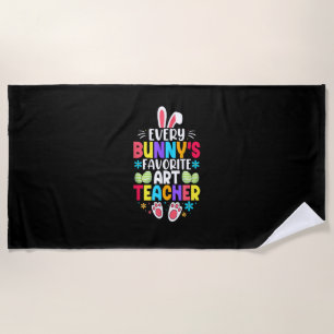 Bunny's Teacher Easter Themed Colourful Design Beach Towel