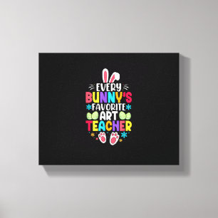 Bunny's Teacher Easter Themed Colourful Design Canvas Print
