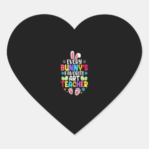 Bunny's Teacher Easter Themed Colourful Design  Heart Sticker