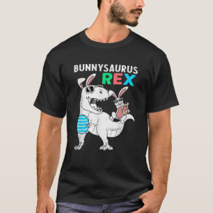 Bunnysaurus Easter Bunny Riding Dinosaur T Rex Egg T-Shirt