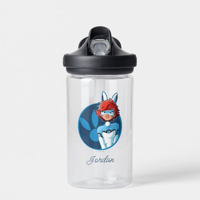 Bunnyx Blue Badge Water Bottle (Front)