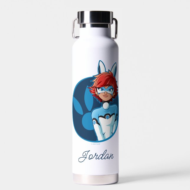 Bunnyx Blue Badge Water Bottle (Front)