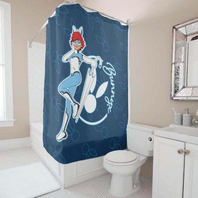 Bunnyx Graphic Shower Curtain (In Situ)