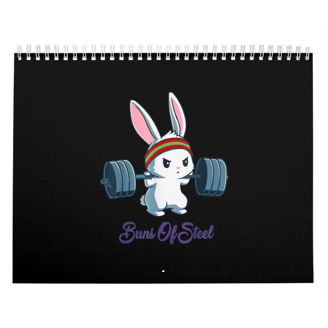 Buns of Ness Rabbit Bunny Lover Gym Workout Funny Calendar (Cover)
