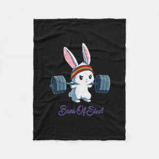 Buns of Ness Rabbit Bunny Lover Gym Workout Funny Fleece Blanket