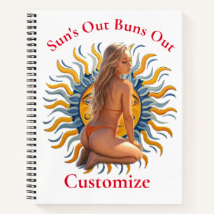 Buns Out Bikini Beach Girl Thunder_Cove Notebook
