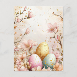 Bunte Aquarell Oster Postkarte mit Ostereiern Postcard