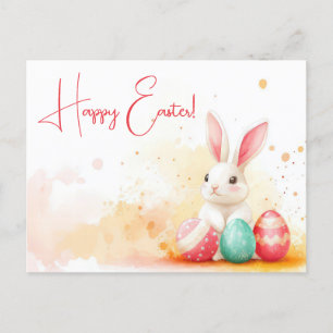 Bunte Aquarell Oster Postkarte mit Ostereiern Postcard