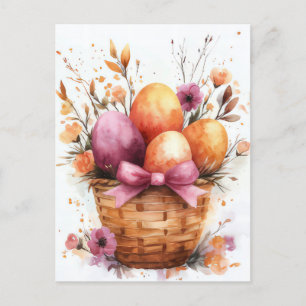 Bunte Aquarell Oster Postkarte mit Ostereiern Postcard