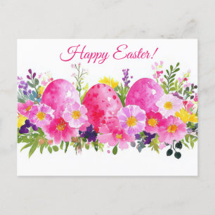 Bunte Aquarell Oster Postkarte mit Ostereiern Postcard