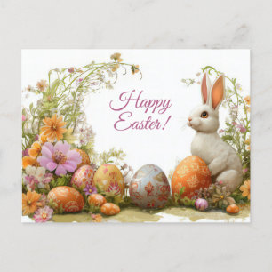 Bunte Aquarell Oster Postkarte mit Ostereiern Postcard
