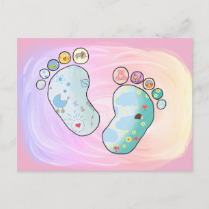 Bunte Babyfüsse Postcard