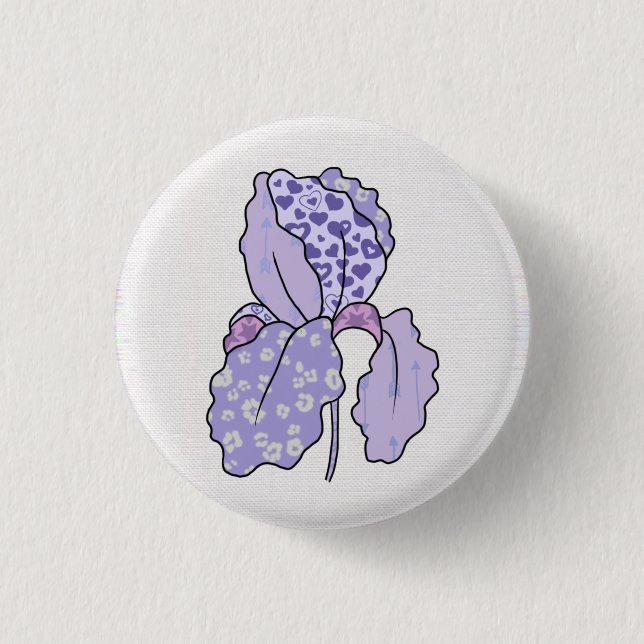 bunte Iris   3 Cm Round Badge (Front)