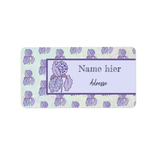 bunte Iris Adressaufkleber Label (Front)