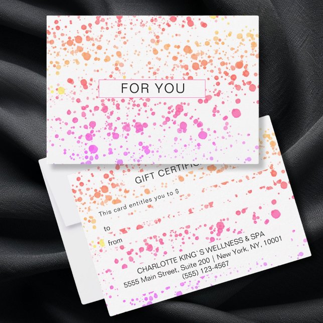 BUNTE KLECKSE BUSINESS CERTIFICATE (Simple, modern design. Add your data, company details in minutes. Add a pop of color and creativity )