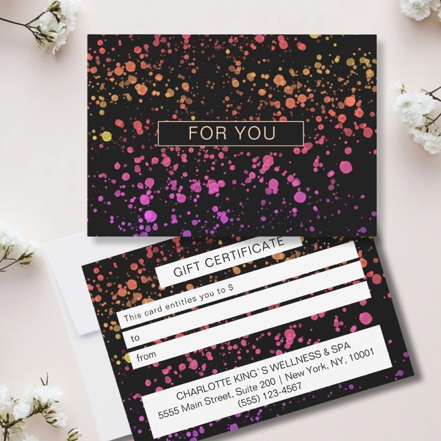 BUNTE KLECKSE BUSINESS CERTIFICATE (Simple, modern design. Add your data, company details in minutes. Add a pop of color and creativity )