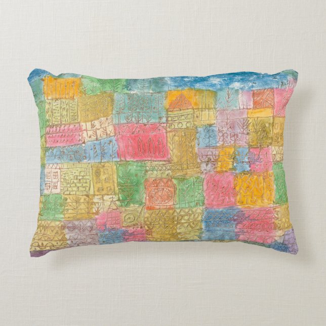 Bunte Landschaft - Paul Klee Decorative Cushion (Front)