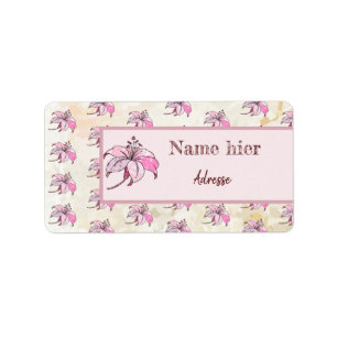 bunte Lilie Adressaufkleber Label