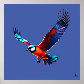 Bunte Möwe in flight Poster