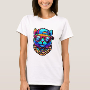 Bunte Partykatze T-Shirt